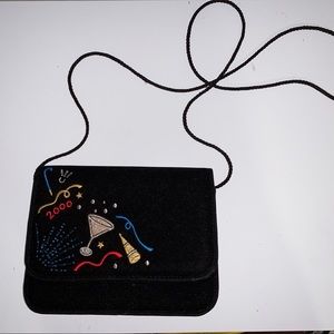 (SOLD DEPOP)Vintage suede party purse with pouches